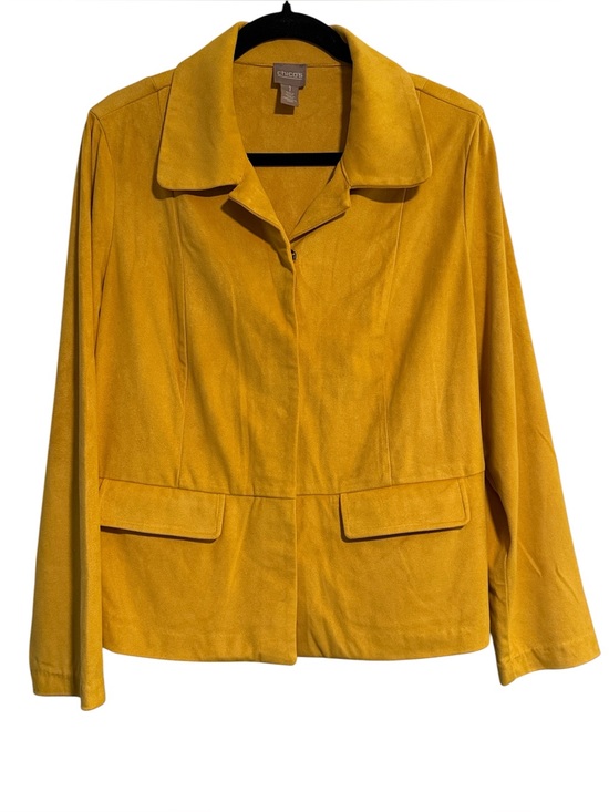 Chico's Tops - Chico’s Mustard Yellow Faux Suede Jacket